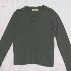 green long sleeve top